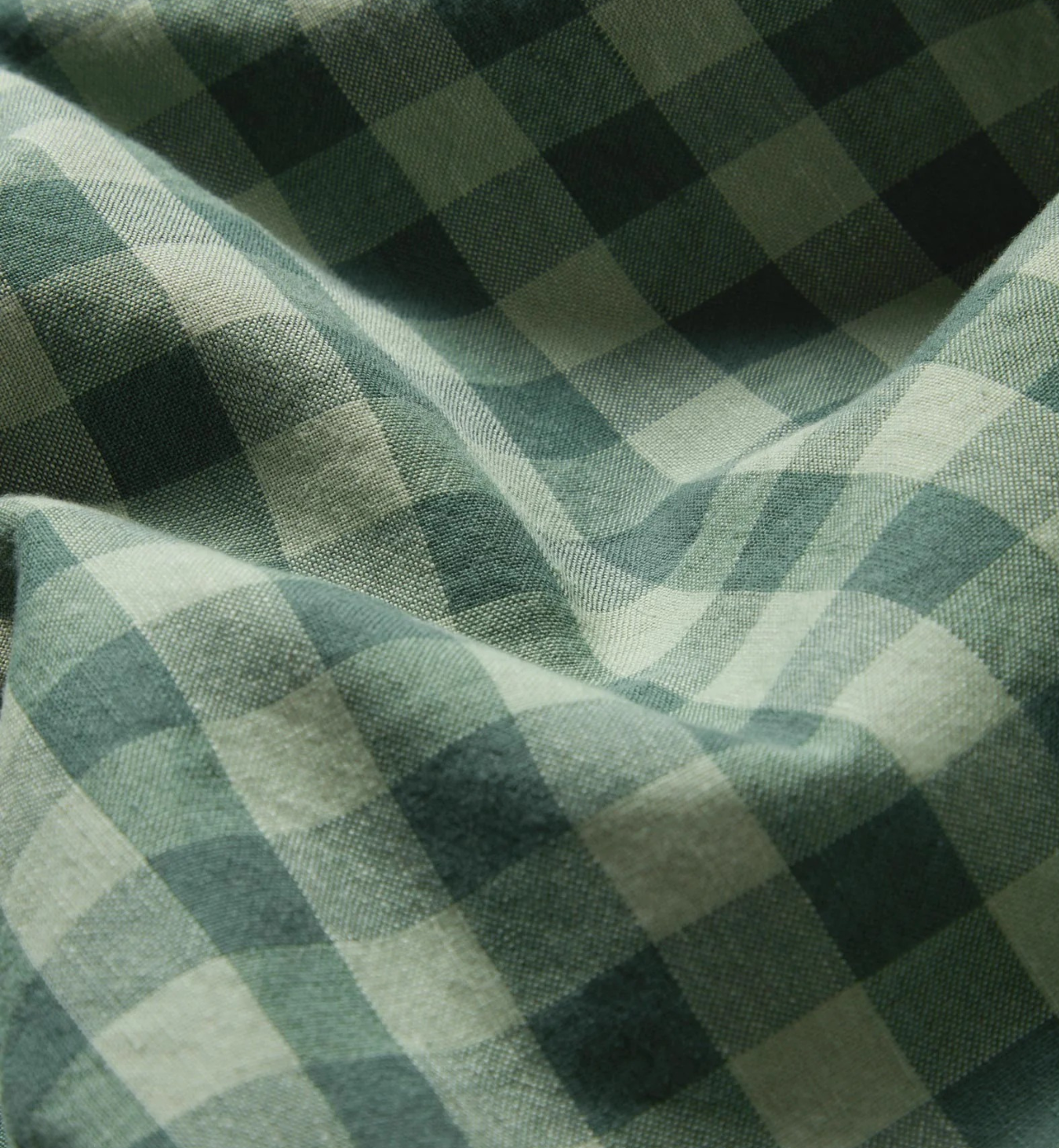Pine Green Pembroke Gingham Linen Blend Duvet Cover