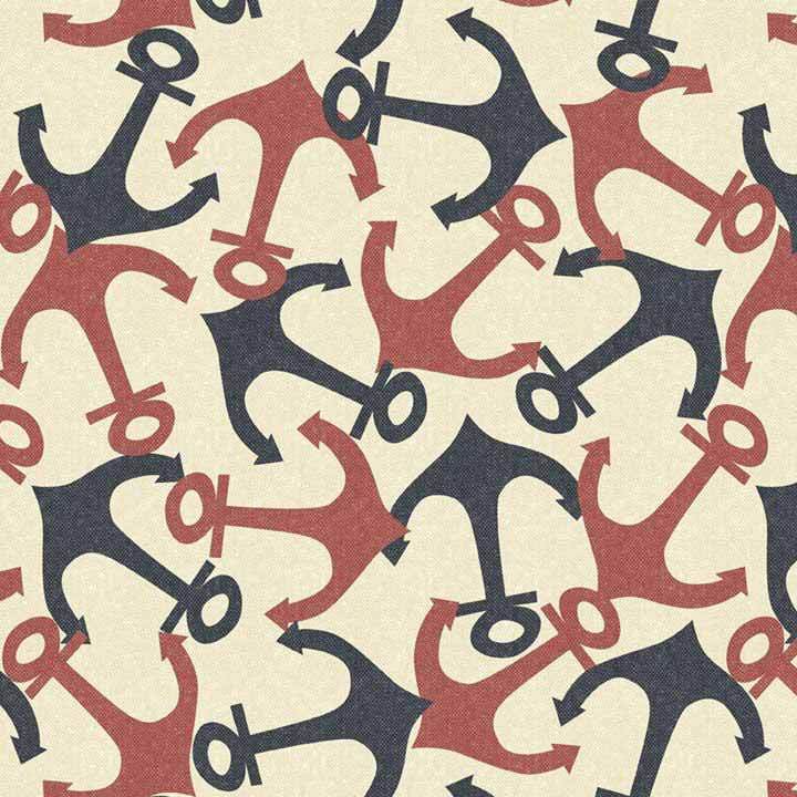 Image of Marcus Fabrics - Regatta by Deirdre Coughlin - Anchors - Cream - 108" Wide Yardage