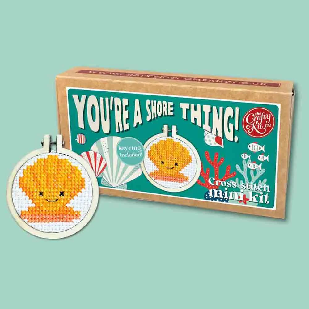 Image of You're A Shore Thing! - Mini Matchbox Cross Stitch Kit - The Crafty Kit Co.