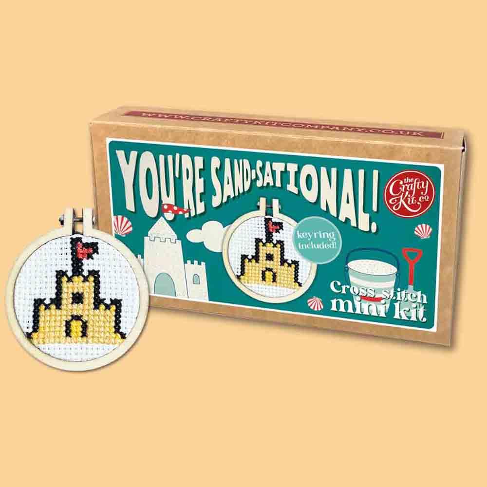 Image of You're Sand-Sational! - Mini Matchbox Cross Stitch Kit - The Crafty Kit Co.
