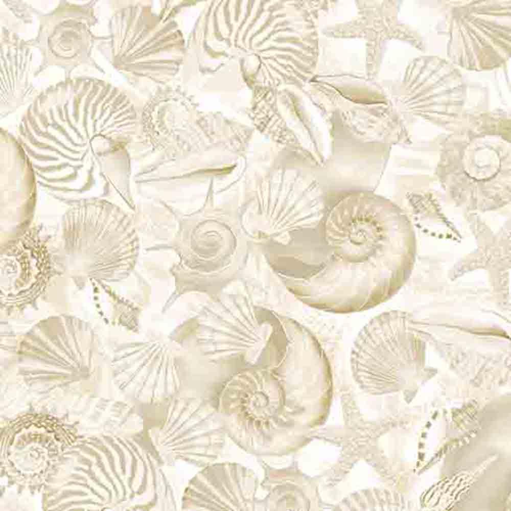 Image of Benartex - Oceana by Kanvas Studio - Oceana Shells - Cream - 108" Wide Yardage