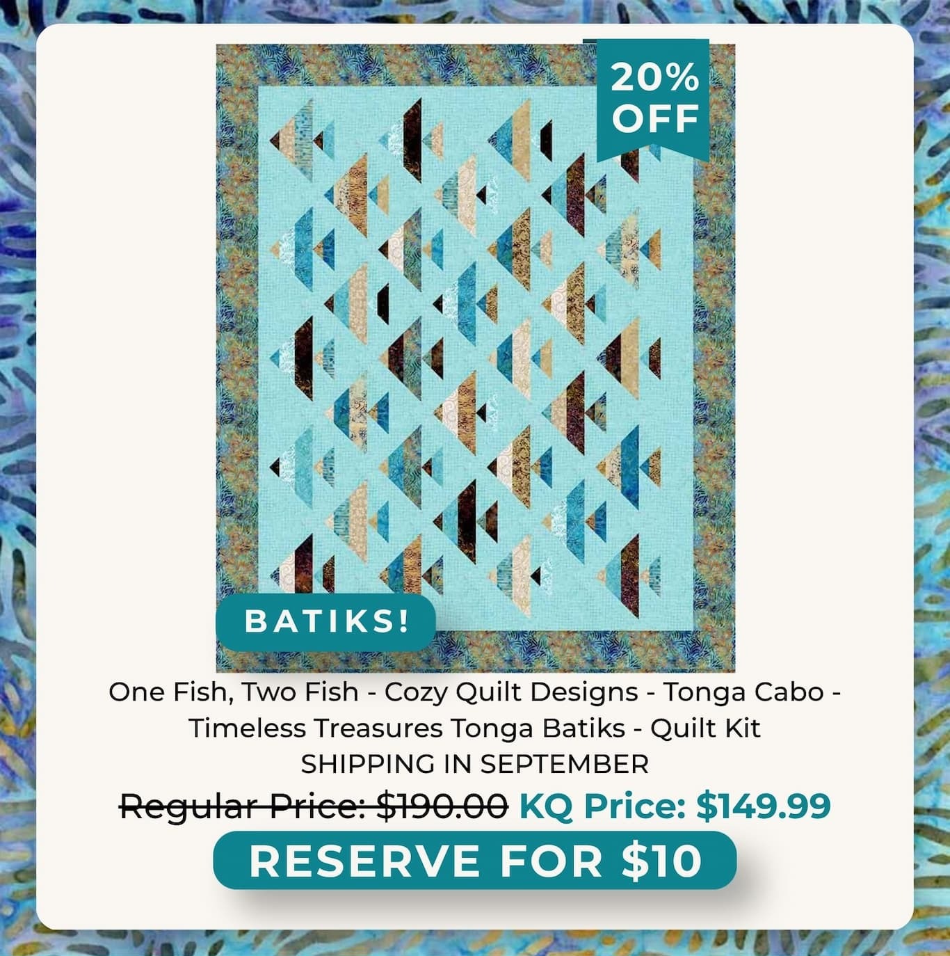 One Fish Two Fish quilt kit