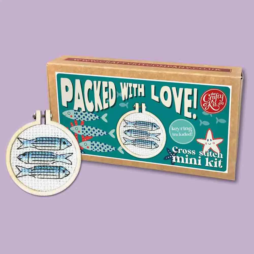 Image of Packed with Love! - Mini Matchbox Cross Stitch Kit - The Crafty Kit Co.