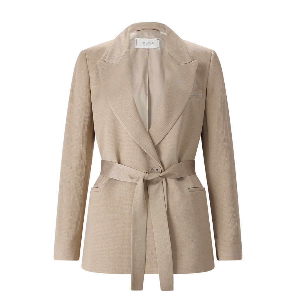 Peserico Blazer mit Taillengürtel braun