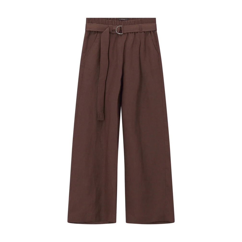 windsor. Weite Hose aus Leinen braun