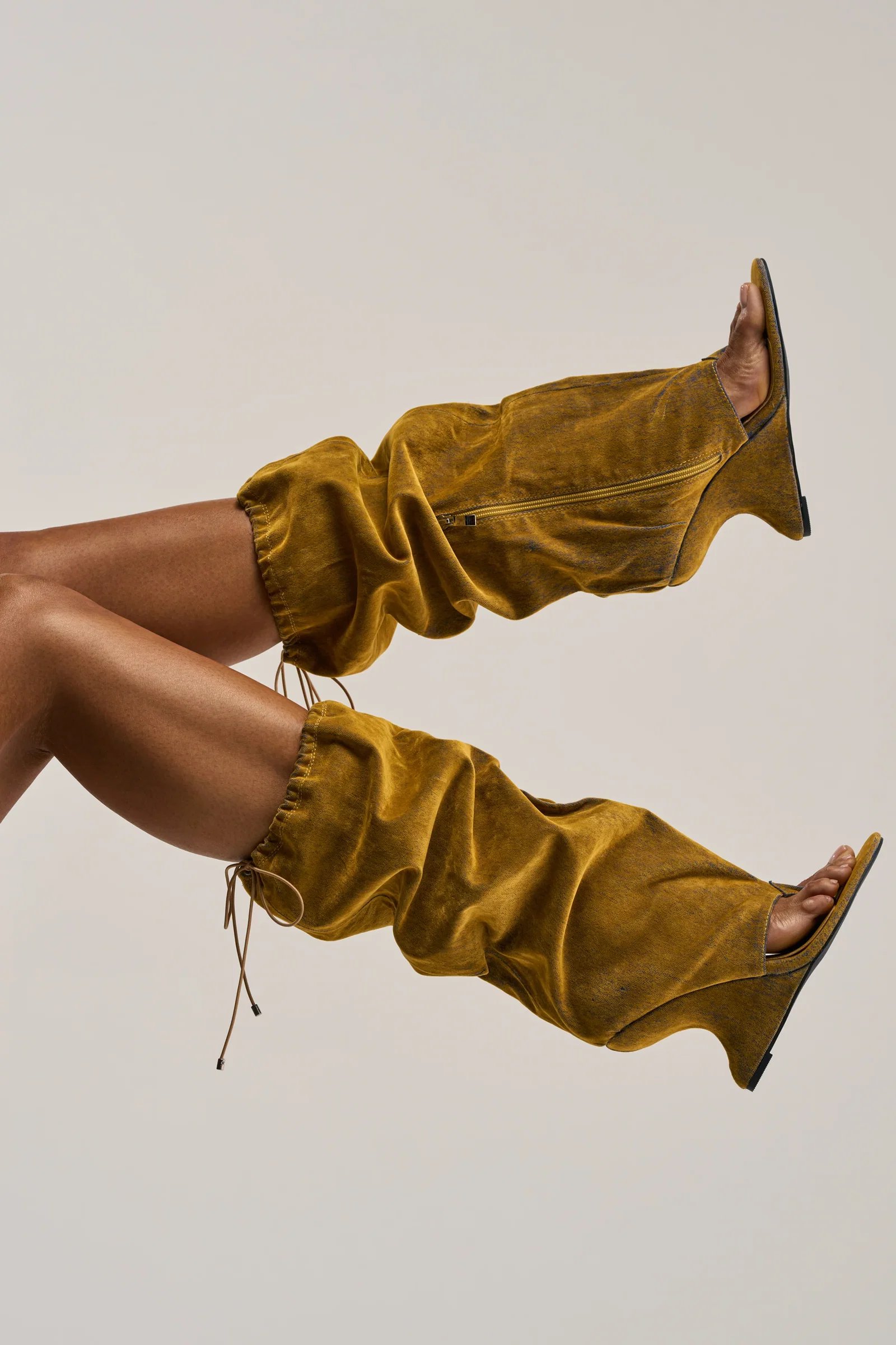 Image of AZALEA WANG XYYLAH MUSTARD WEDGE GLADIATOR SANDAL