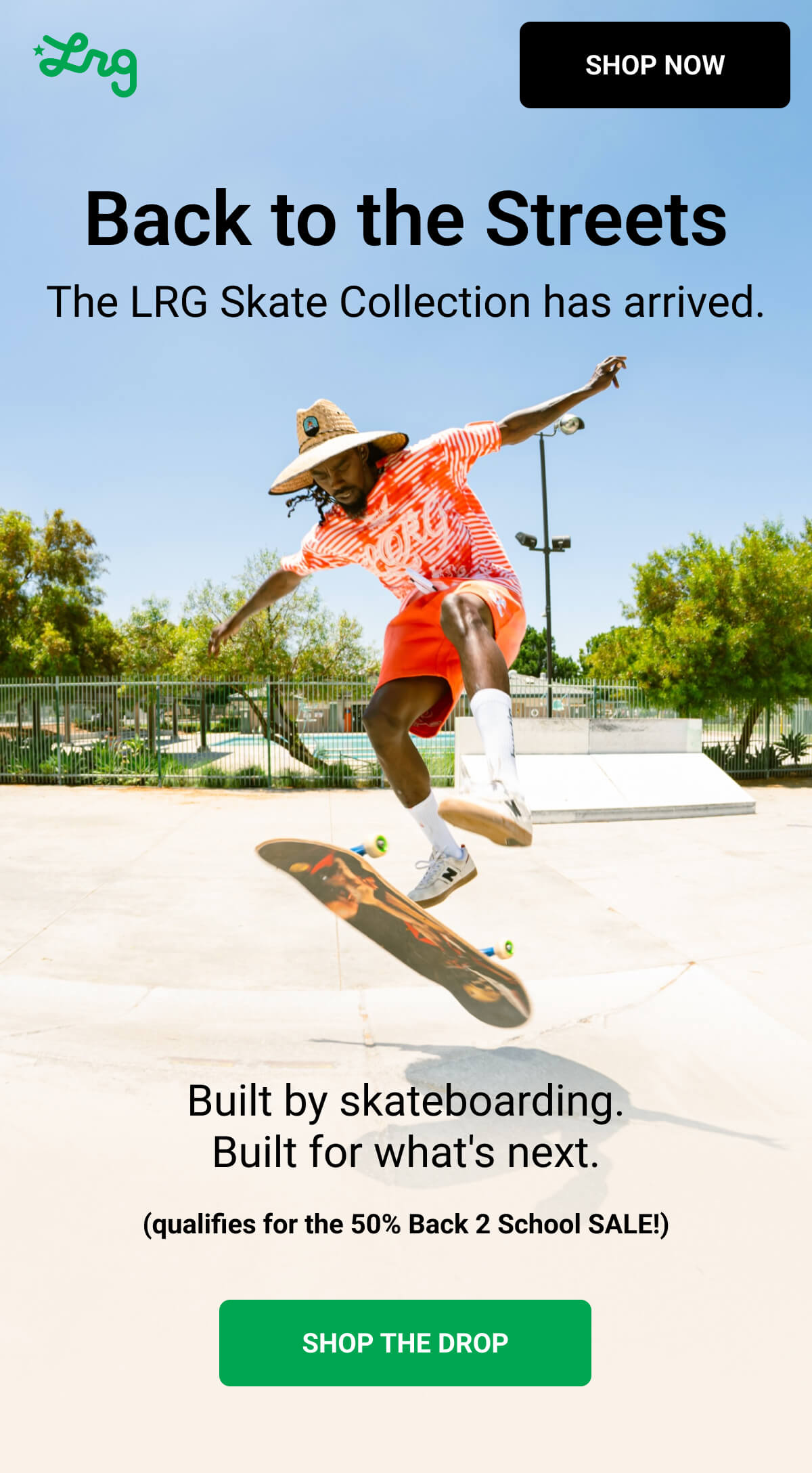 Back to the Streets | The LRG Skate Collection has arrived. Built by skateboarding. Built for what's next. (qualifies for the 50% Back 2 School SALE!) SHOP THE DROP