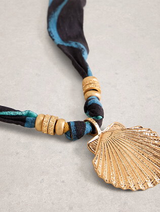 Shop Shell Pendant Scarf Necklace