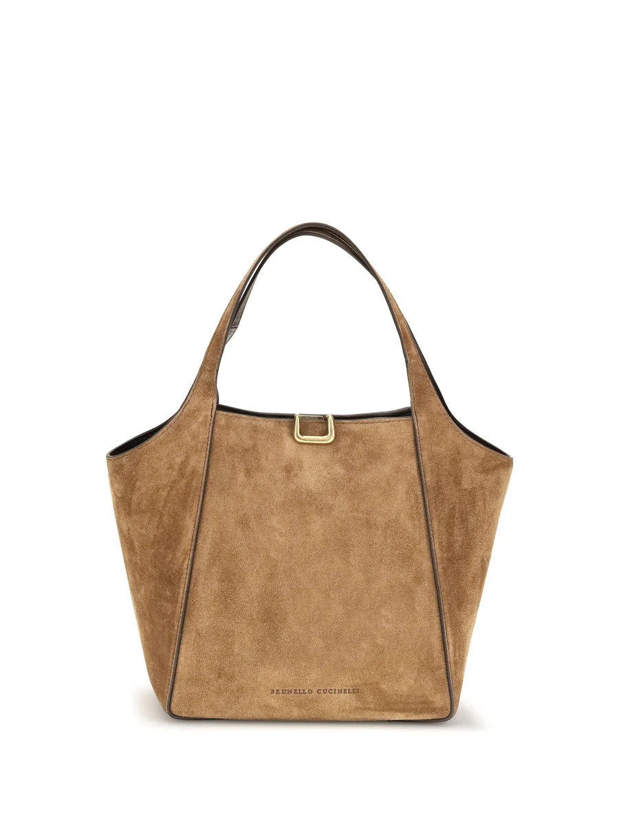 Brunello Cucinelli Suede Bucket Bag Beige