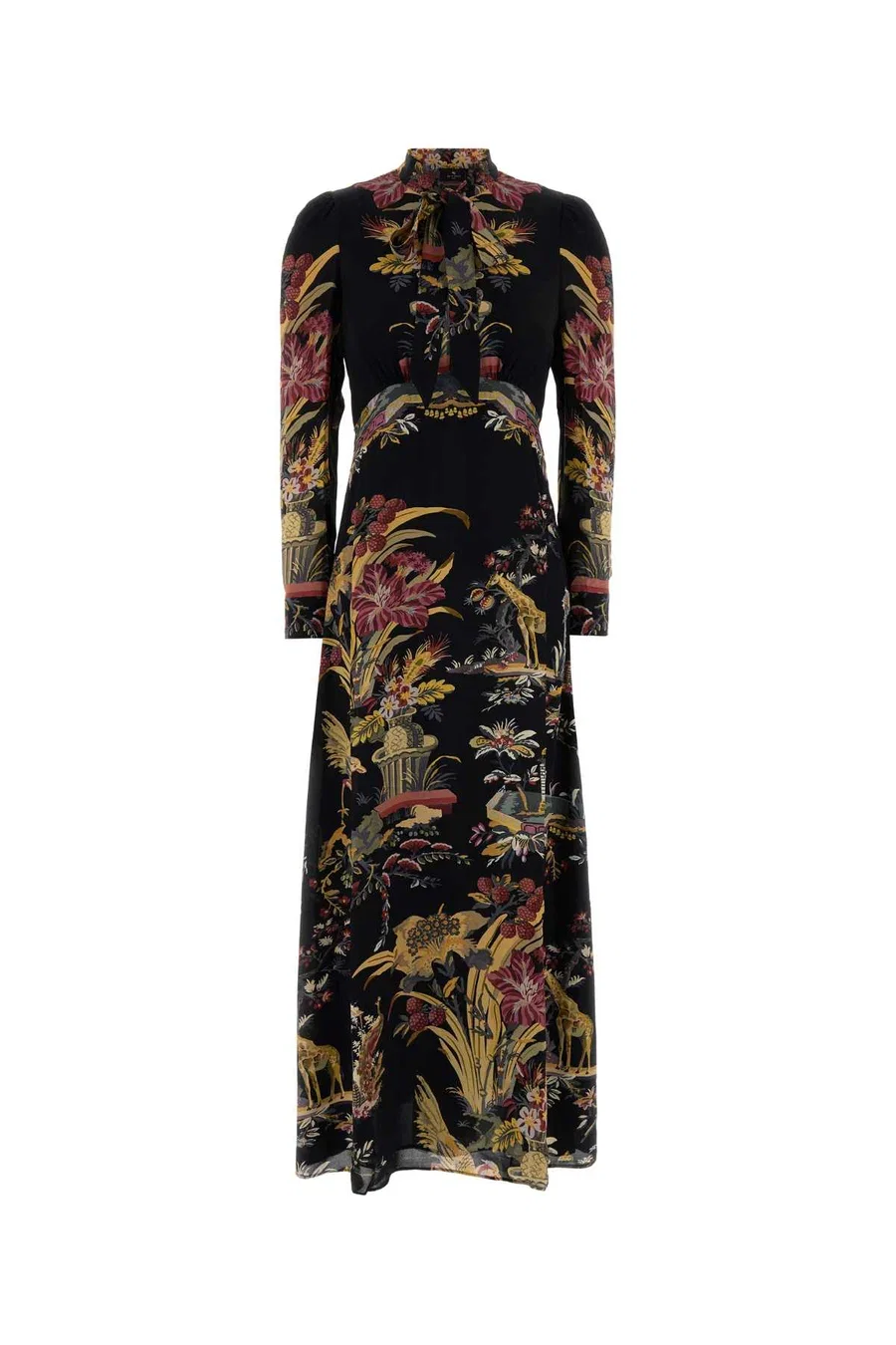Etro Printed Crepe Dress Black