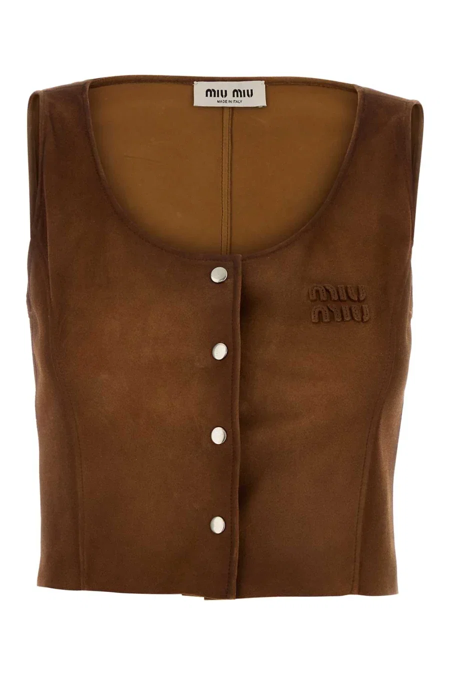 Miu Miu Pelle Tank Top Brown