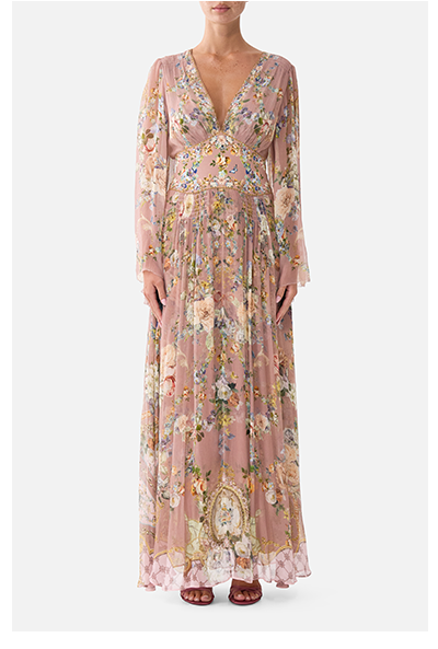FLARED SLEEVE DRESS | CHAMBER OF BLOOMS