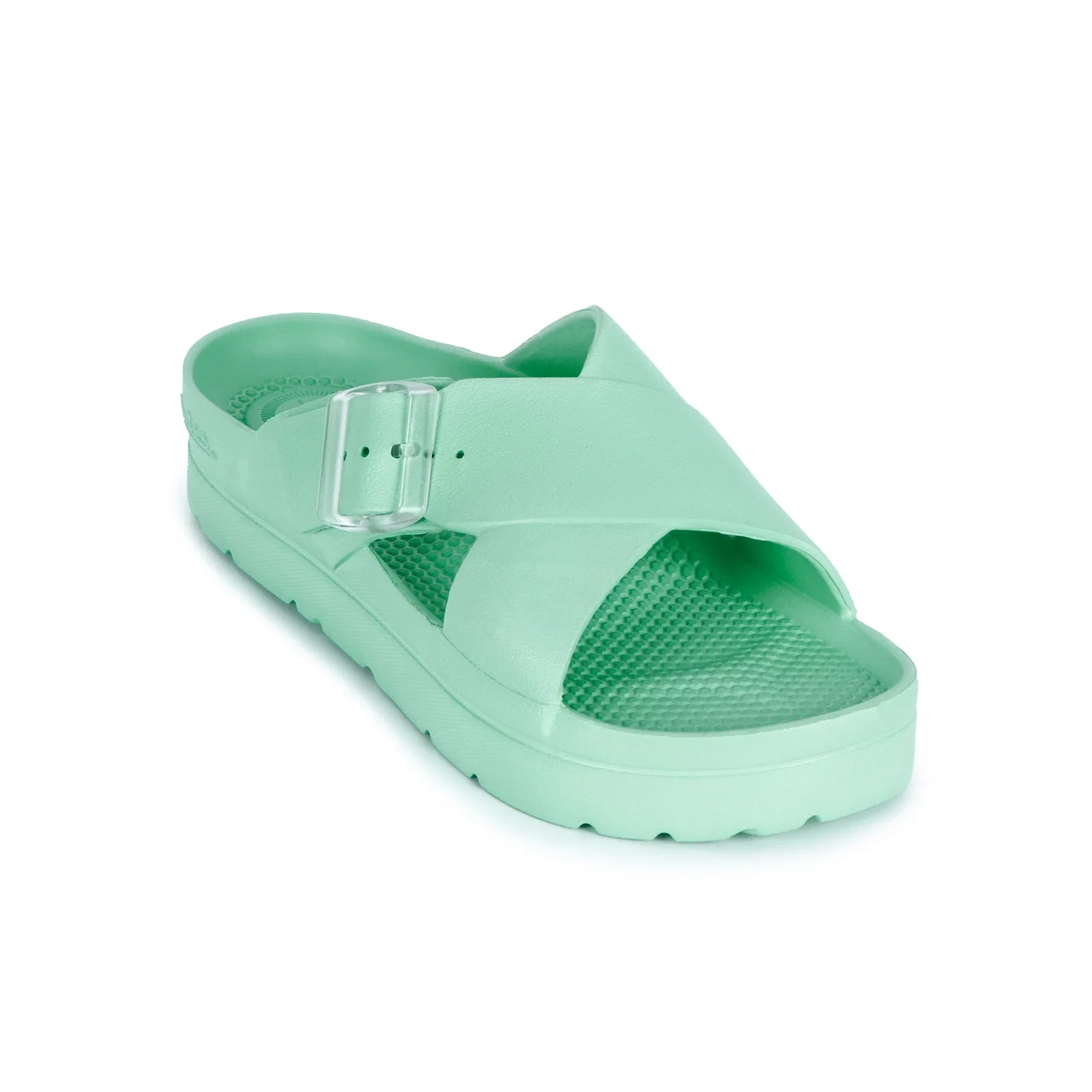 Image of Womens Cross Buckle Slide