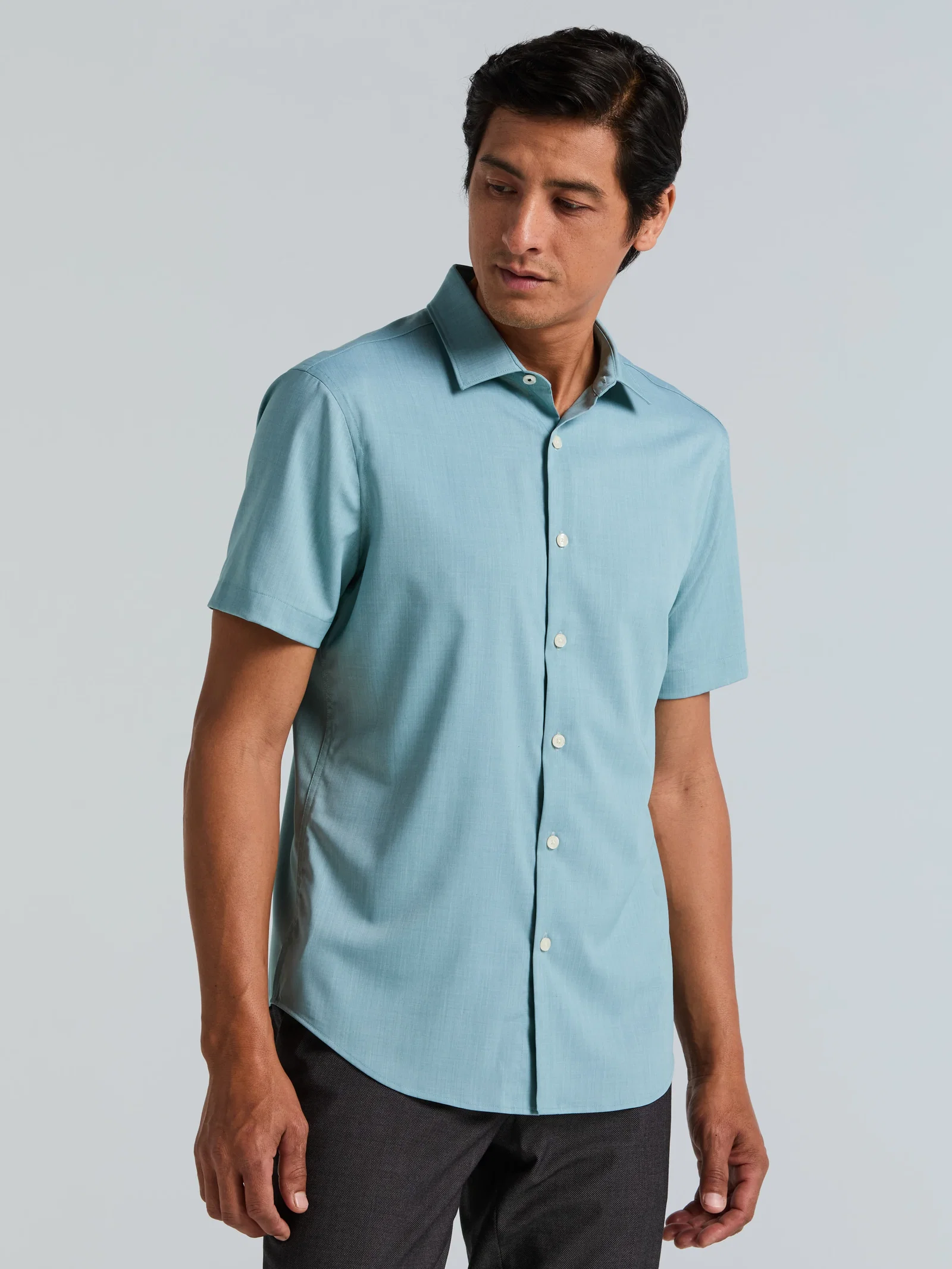 Slim Fit Total Stretch Heathered Short Sleeve Shirt Slim Fit Total Stretch Heathered Short Sleeve Shirt