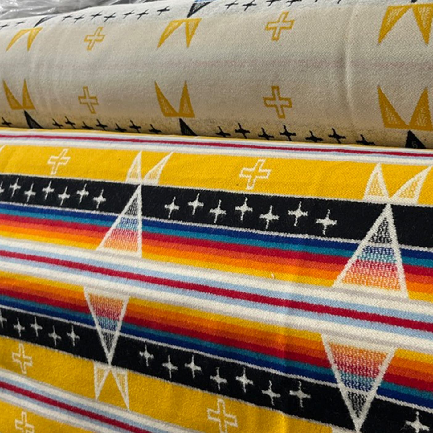 Close up of Whool Blanket Liner Pattern, created by Dyani White Hawk