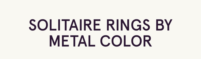 Solitaire rings by metal color