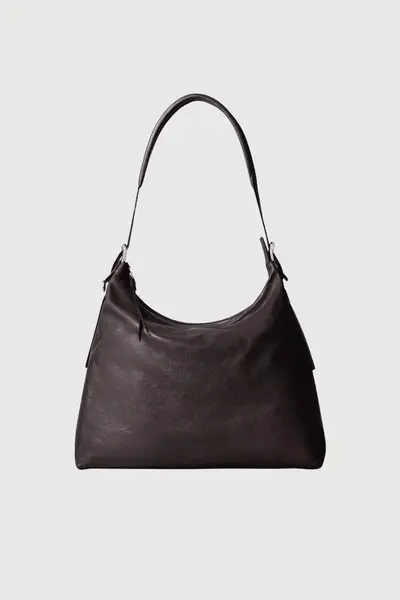 Lemaire Belted Hobo Bag Dark Chocolate