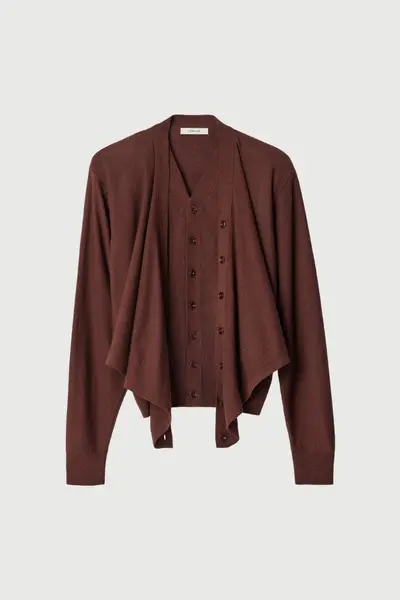 Lemaire Trompe Cardigan Acajou