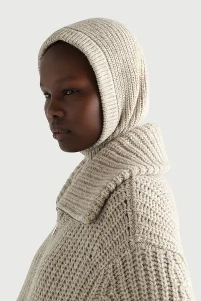 Lemaire Balaclava Hood Beige/Oat