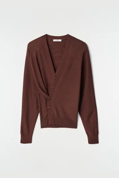 Lemaire Relaxed Twisted Cardigan Acajou