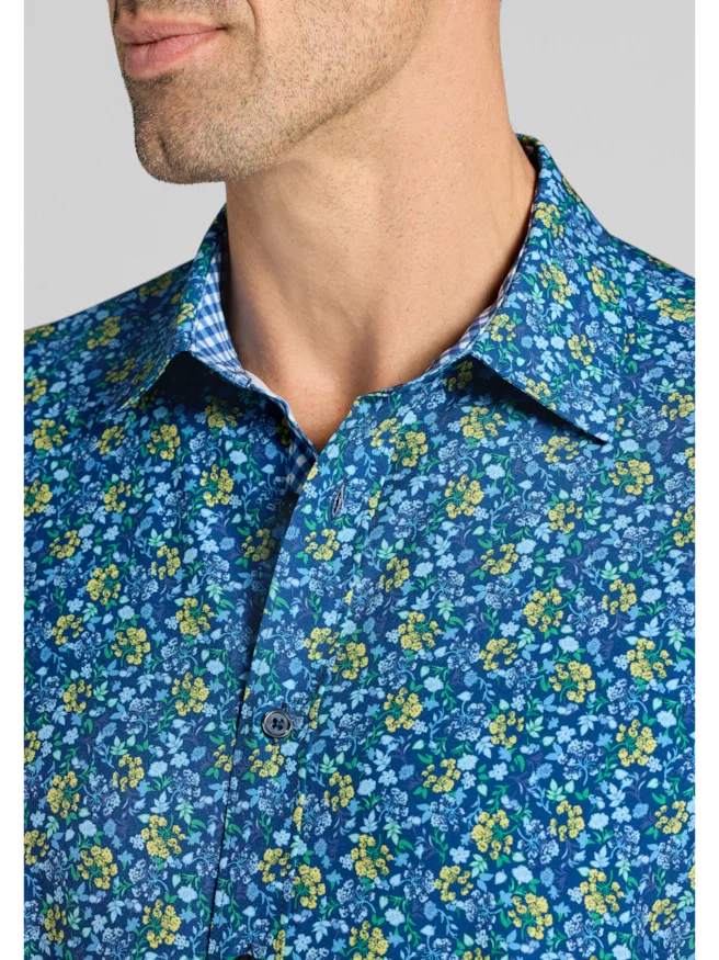 CON.STRUCT Slim Fit Liberty Floral 4-Way Stretch Button Up Shirt