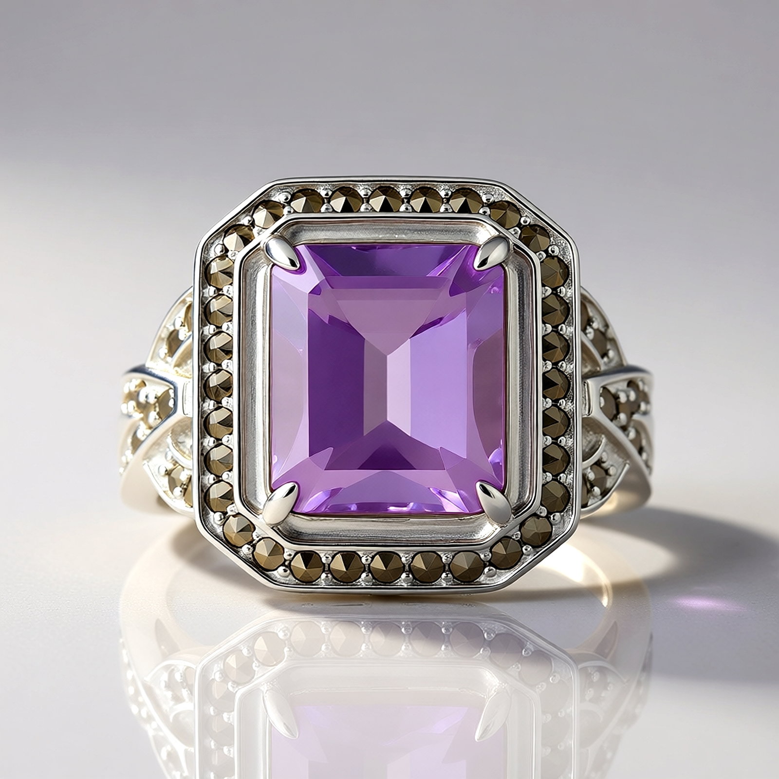Zilveren ring met een Tanzania robijn