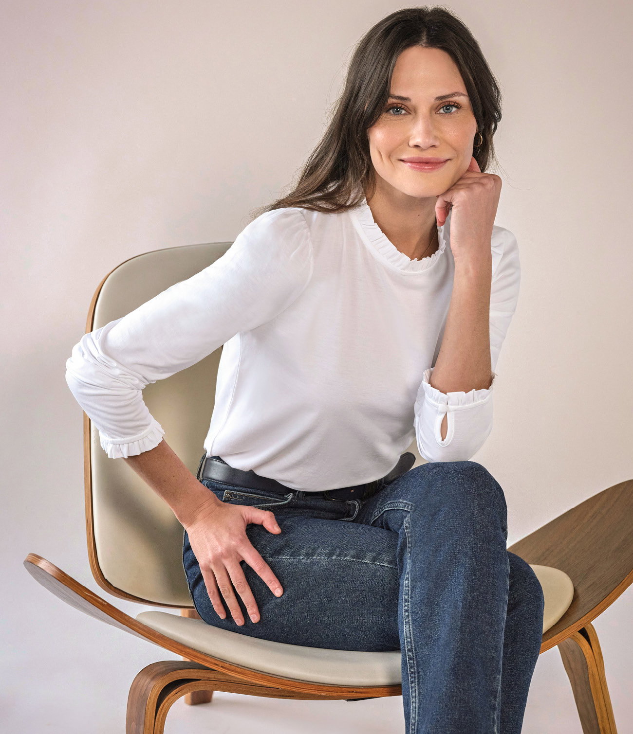 Crew Frill Neck Top