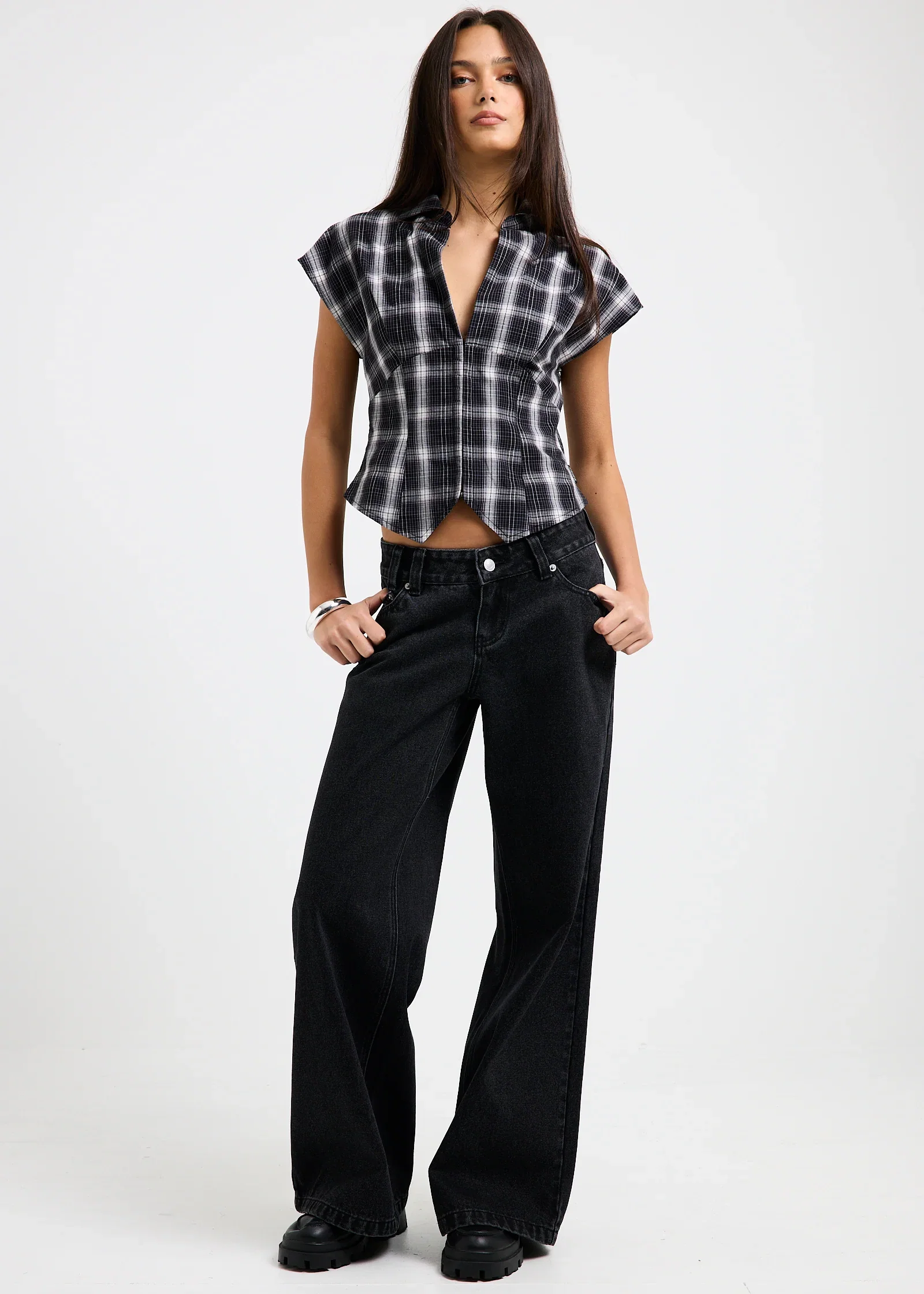 Image of Elise Low Wide Denim Jeans