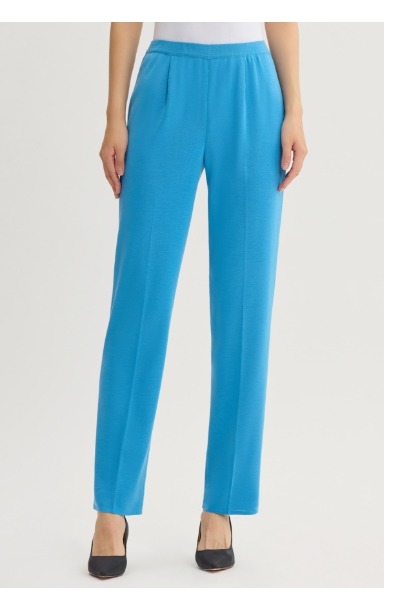 Knit Straight-Leg Pants, Tranquil Blue