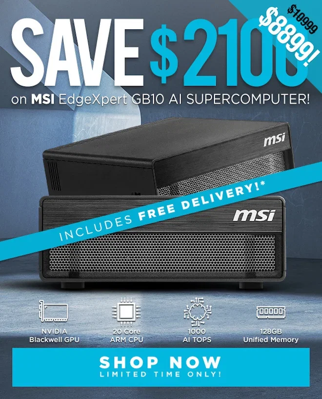 SAVE MSI EdgeXpert GB10 AI SUPERCOMPUTER