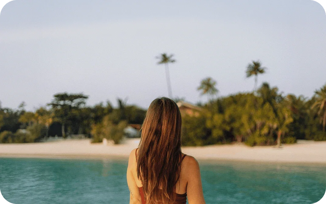 Person looking at a beach