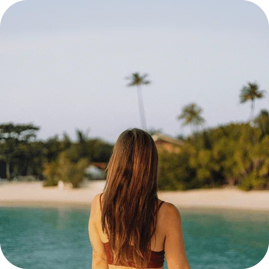 Person looking at a beach