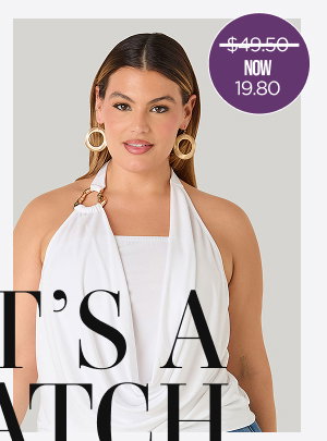 Embellished Cowl Neck Halter Top