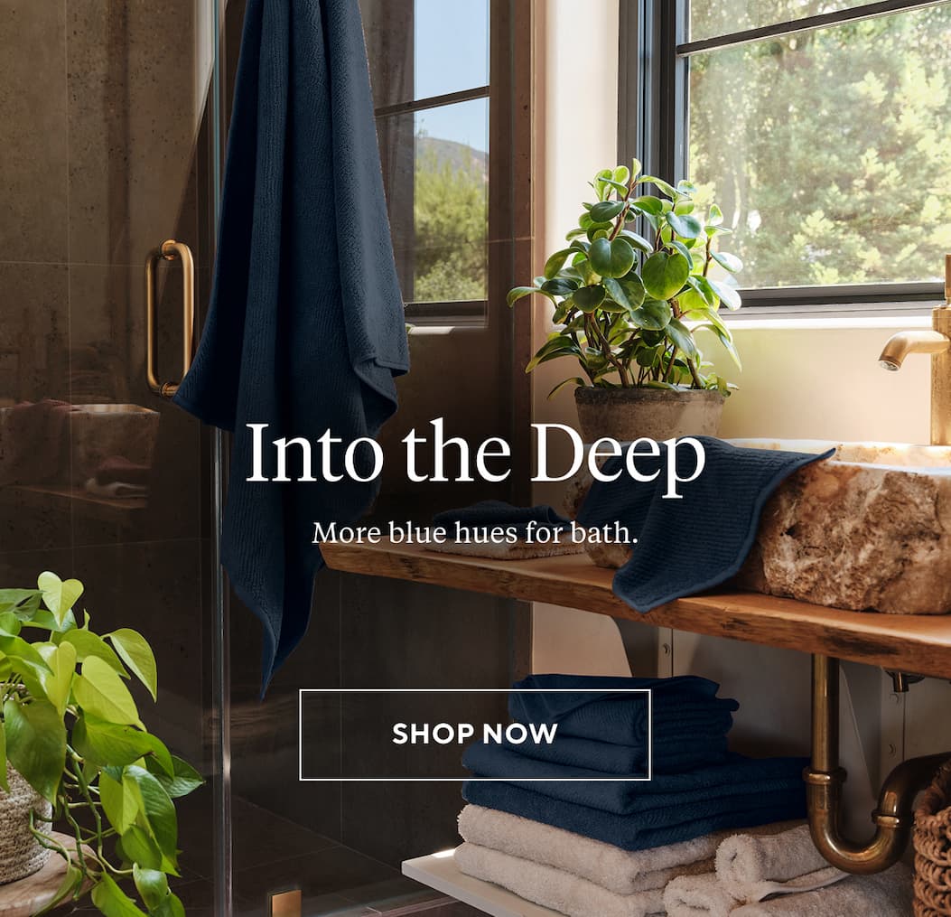 INTO THE DEEP More blue hues for bath. Shop Now >