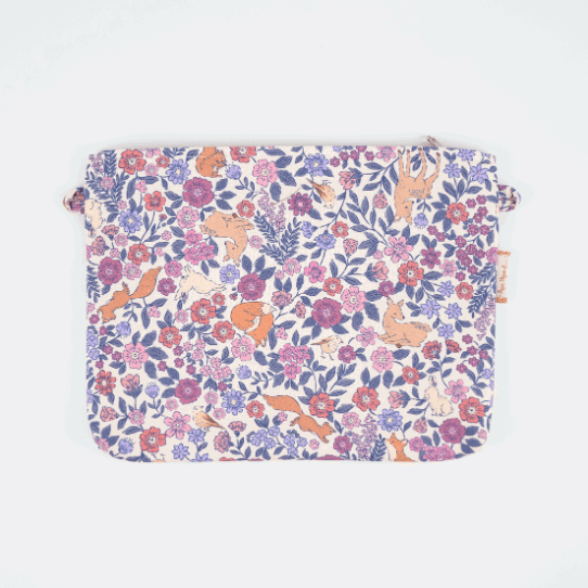 Petite pochette tissu - Comptine enchantée rose PPMC