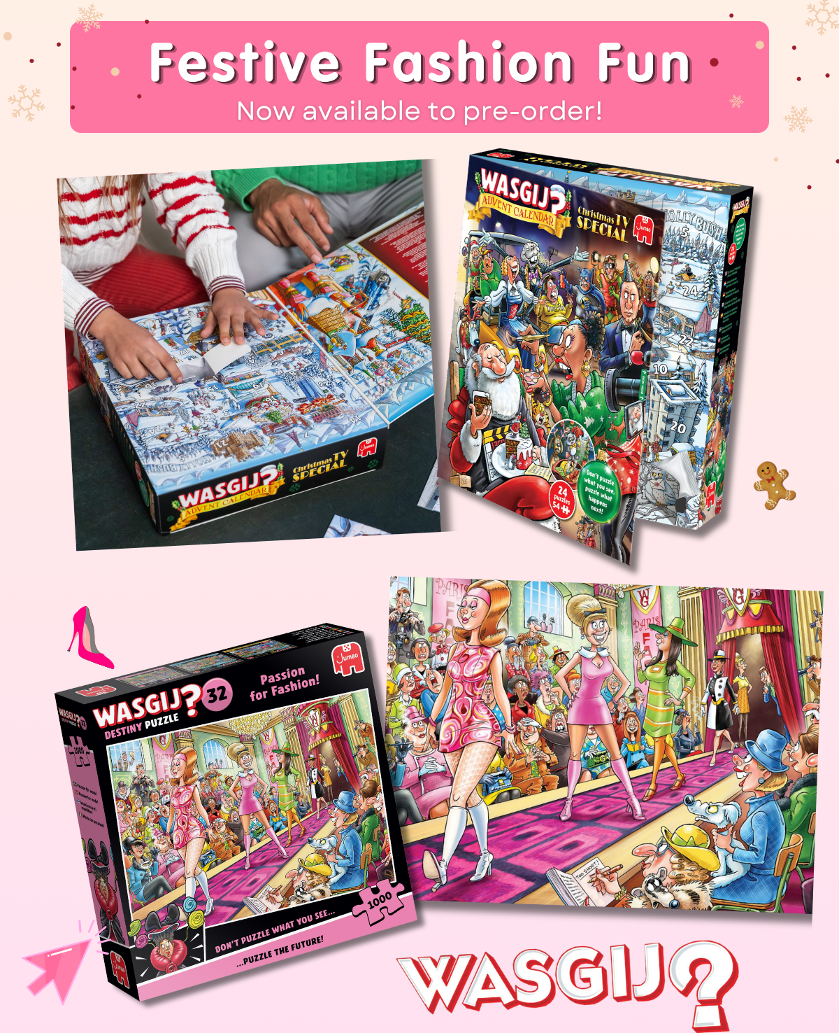 PRE-ORDER Wasgij Destiny 32 Passion for Fashion and Wasgij Advent Christmas TV Special!