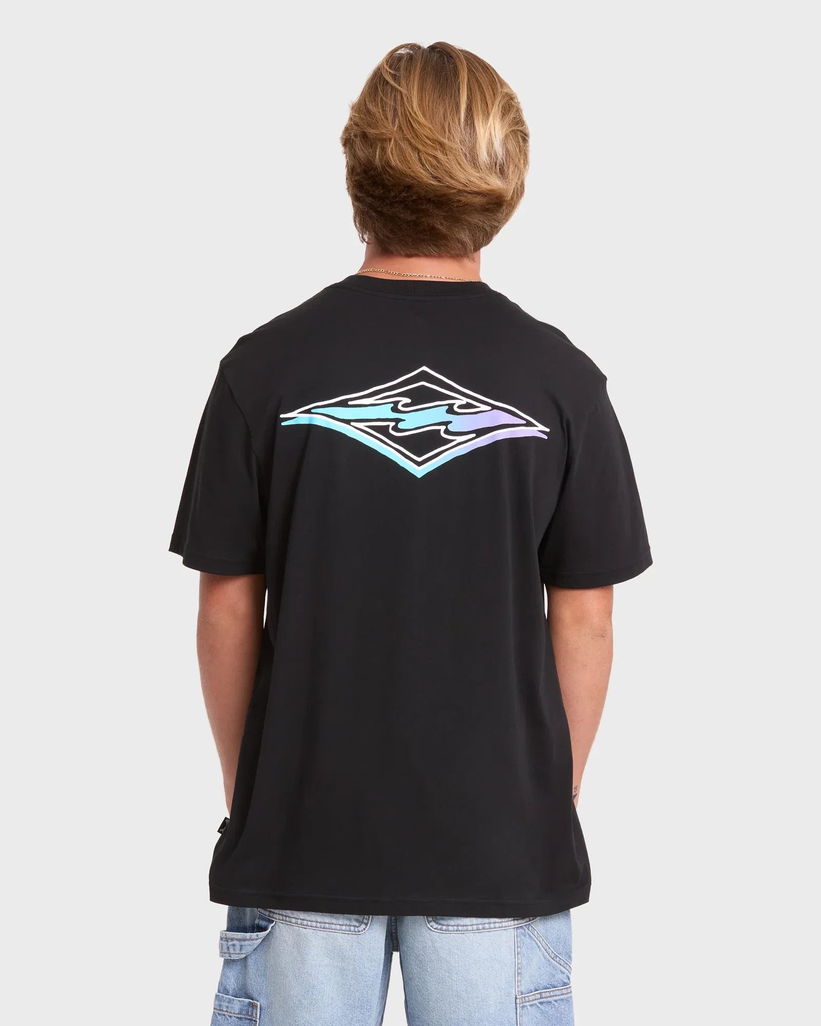 Image of Crayon Wave Premium Short Sleeve Knit T-Shirt - Black