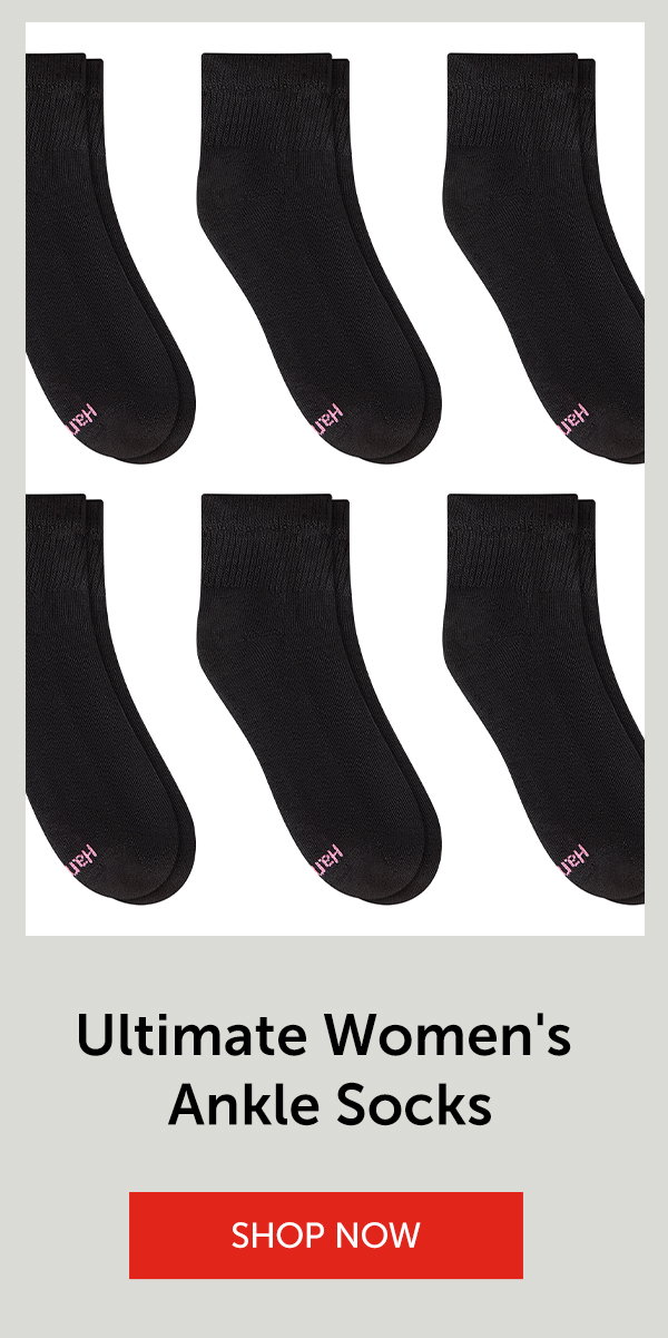 Hanes Ultimate Women's Ankle Socks, Cushioned, 6-Pairs