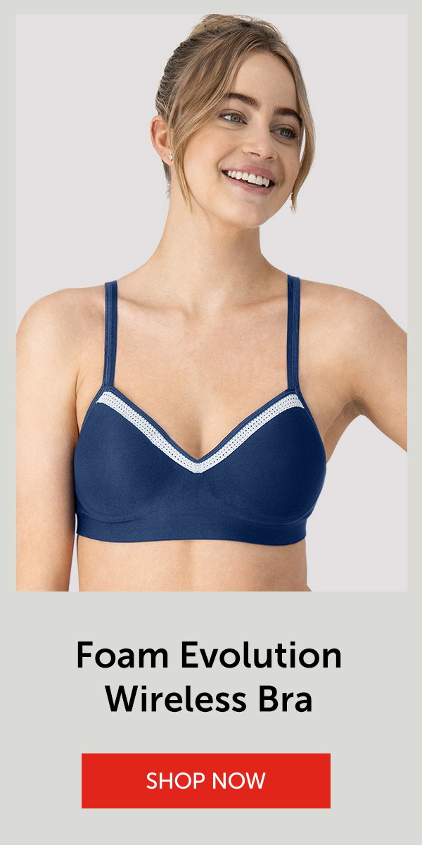 Hanes Foam Evolution Women’s Wireless Bra with SmoothTec Band