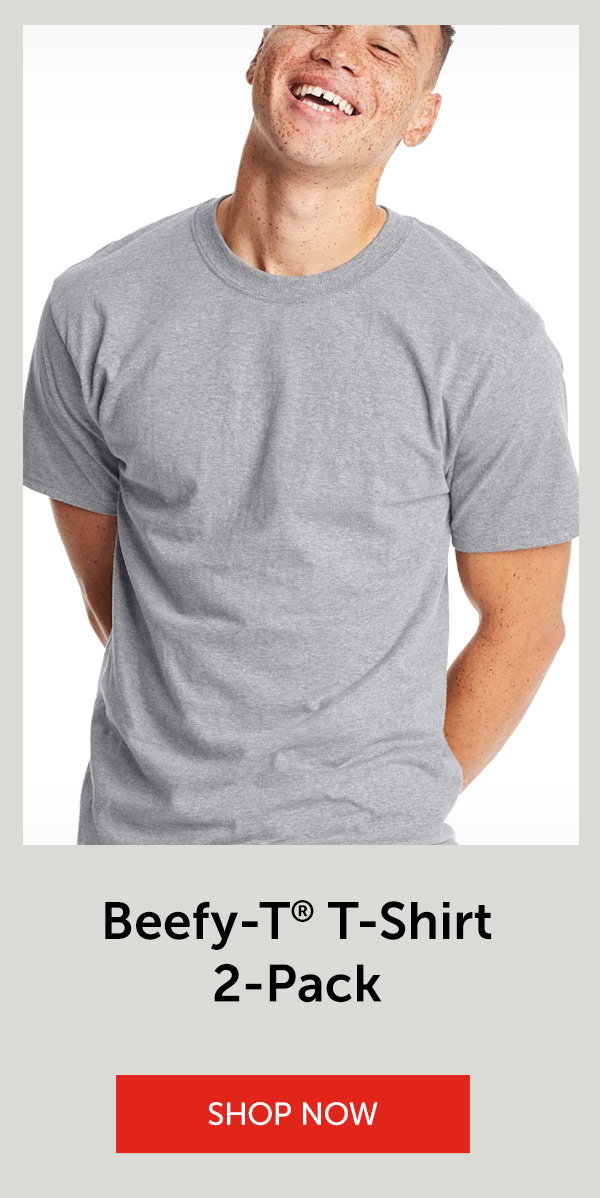 Hanes Beefy-T Men's T-Shirt, Value 2-Pack