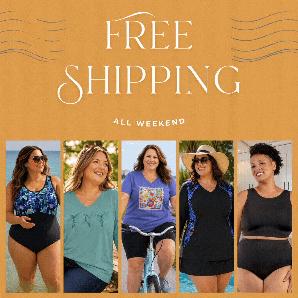 Enjoy free shipping weekend on plus size clothing!