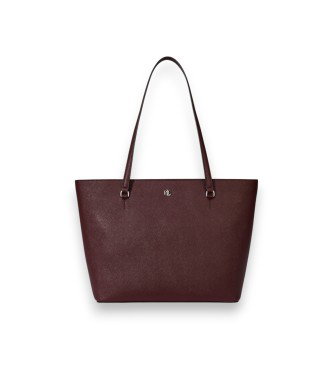 Bolso tote Karly mediano de piel cruzada granate