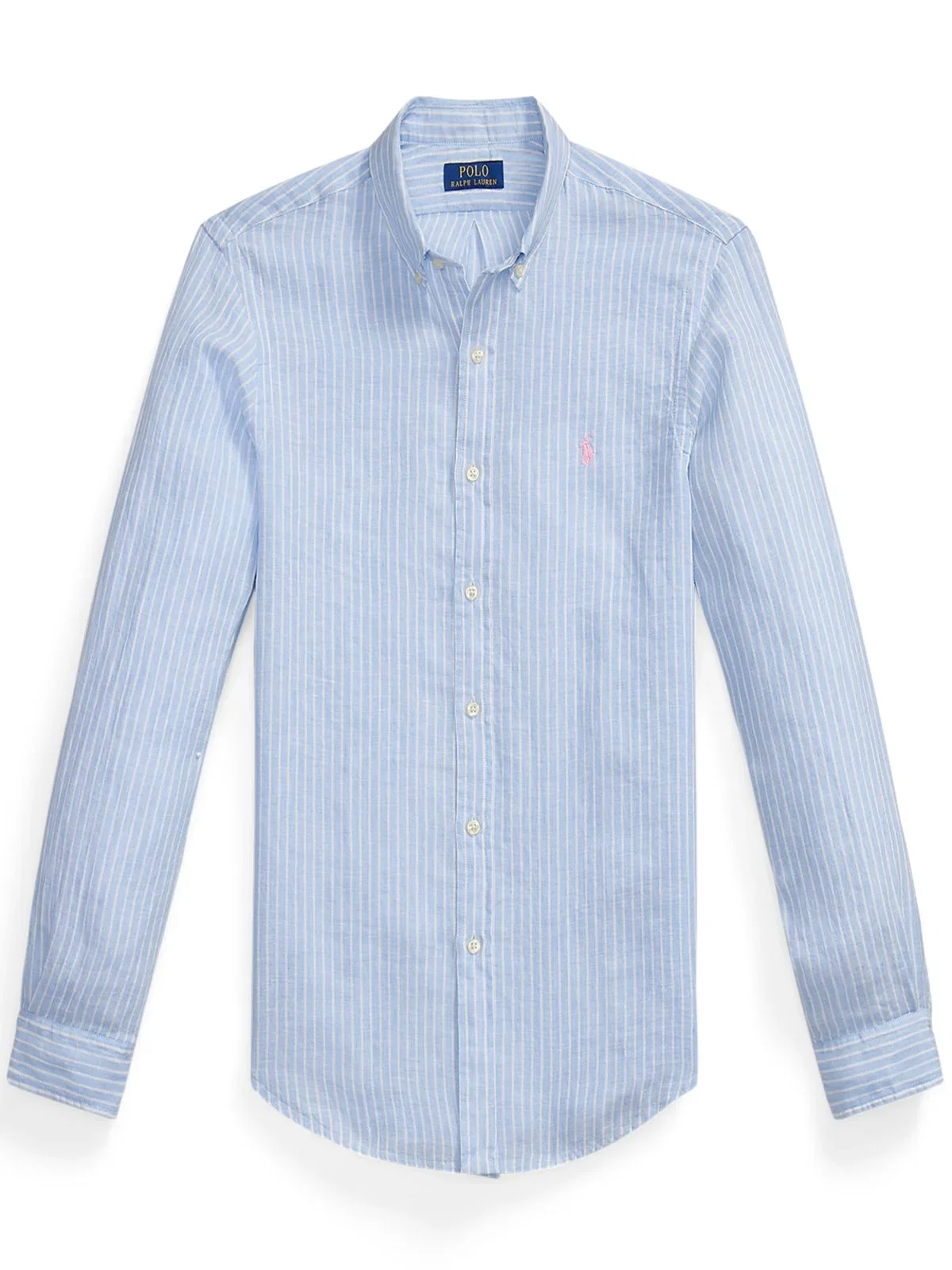 Leinenhemd mit Streifenmuster, Slim Fit