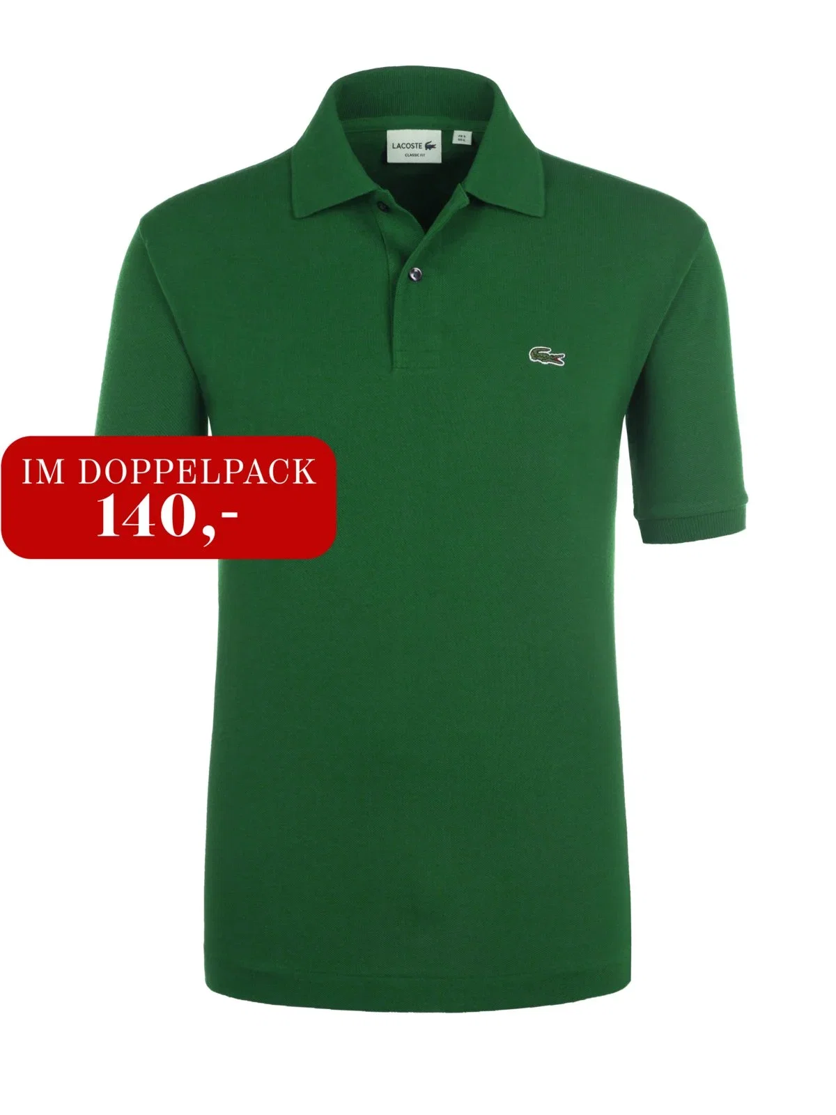 Piqué-Poloshirt L1212 Classic Fit mit kleinem Krokodil-Aufnäher