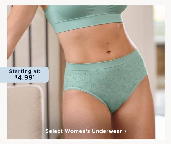 shop select women's underwear singles starting at $4.99