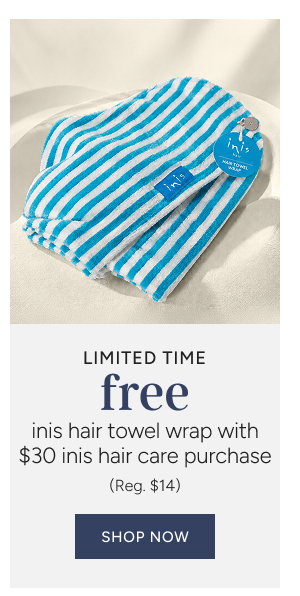 Hair Towel Free with $30 Inis Hair Product Purchase* (reg. $14)