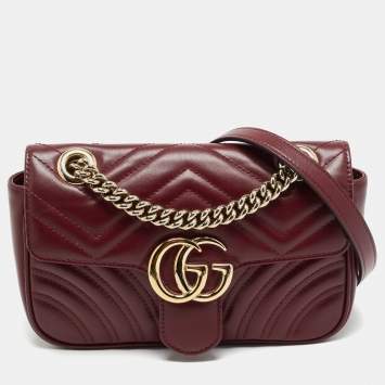 GG Marmont Small Burgundy Mate