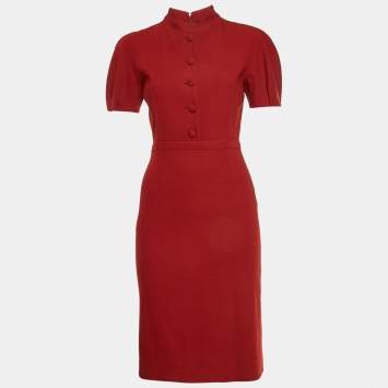 Red Wool Dolman Sleeve Shift D