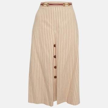 Cream/Red Striped Wool Horsebi