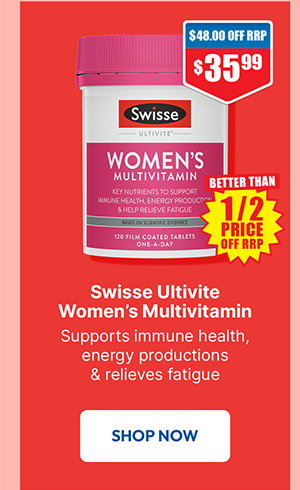 Swisse Womens Multivitamin 120 Tablets 1/2 price off RRP at Chemist Warehouse sale ends 19 August 2026